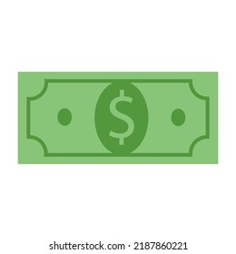 Dollar bill vector icon. Money symbol, flat style illustration.