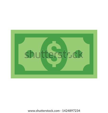 Dollar bill vector icon. Money symbol, flat style illustration.