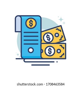 dollar bill vector illustration.  Startup and new business filled outline icon. 
