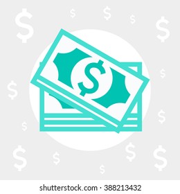 Dollar bill. Vector money picture