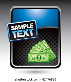 dollar bills blue stylized advertisement