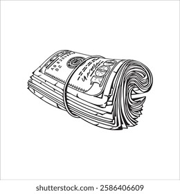 dollar bills drawing artwork handmade illustrations