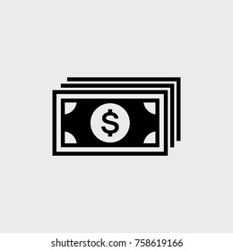 Dollar bills flat vector icon. Money flat vector icon