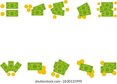 Dollar Bills And Gold Coins