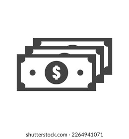 Icono de billetes de dólares. Billetes. Pago. Vector.