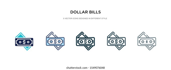 dollar bills icon in different style vector illustration. two colored and black dollar bills vector icons designed in filled, outline, line and stroke style can be used for web, mobile, ui
