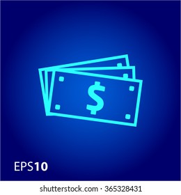 Dollar bills icon for web and mobile