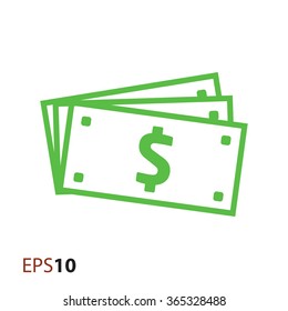 Dollar bills icon for web and mobile