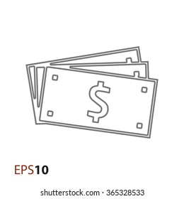 Dollar bills icon for web and mobile