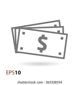 Dollar bills icon for web and mobile