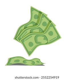 Dollar bills isolated on white background. Vector illustration of crumpled dollars. Business theme vector illustration