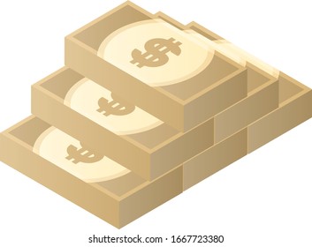 dollar bills isolated vector illustration