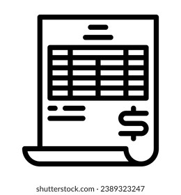Icono de línea de billetes de dólares. Perfecto para diseño gráfico, móvil, interfaz de usuario y obras maestras web