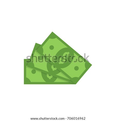 Dollar bills. Money vector icon