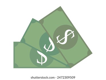 Billetes de dólar sobre fondo blanco