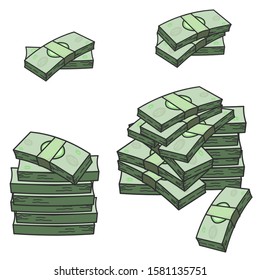 Dollar bills vector sticker collection 