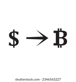 dollar and bitcoin icon vector template illustration logo design