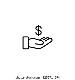 dollar black icon