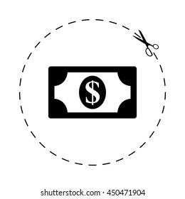 dollar  - black vector icon