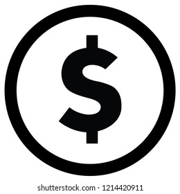 dollar - black and white icons. Vector illustration.
