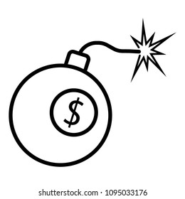 Dollar Bomb icon. Finance elements. Premium quality graphic design. Simple icon for websites, web design, mobile app, info graphics on white background