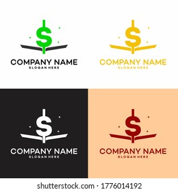 
Dollar Book Financial Logo Design - vector.