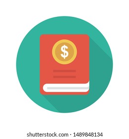 dollar book glyph flat vector icon