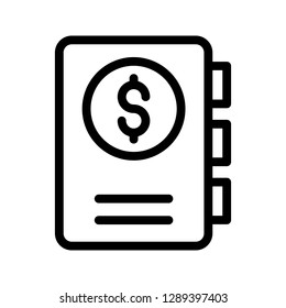 dollar book line icon