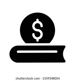 dollar book vector glyph flat icon 