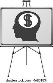 dollar brain of a man. vector illustration