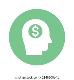 Dollar brain Vector icon which is suitable for commercial work and easily modify or edit it

