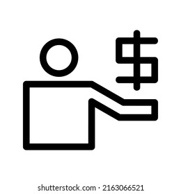 dollar broker icon or logo isolated sign symbol vector illustration - high quality black style vector icons
