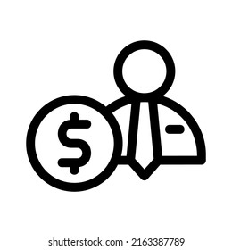 dollar broker icon or logo isolated sign symbol vector illustration - high quality black style vector icons
