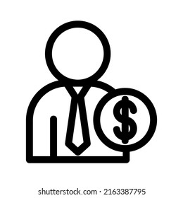 Dollar Broker Icon Or Logo Isolated Sign Symbol Vector Illustration - High Quality Black Style Vector Icons
