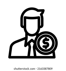 dollar broker icon or logo isolated sign symbol vector illustration - high quality black style vector icons
