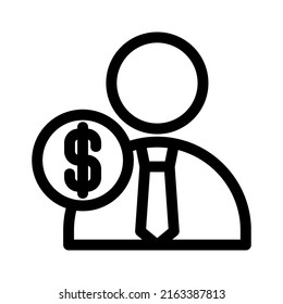 dollar broker icon or logo isolated sign symbol vector illustration - high quality black style vector icons
