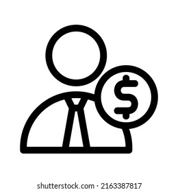 dollar broker icon or logo isolated sign symbol vector illustration - high quality black style vector icons
