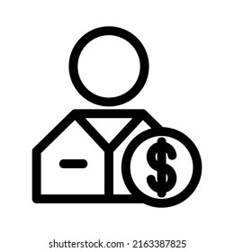 Dollar-Broker-Symbol oder -Logo einzeln auf Zeichen, Vektorgrafik - hochwertige Vektorsymbole im schwarzen Stil
