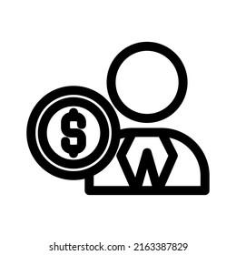 icono de agente de dólar o logotipo símbolo de signo aislado ilustración vectorial - iconos vectoriales de estilo negro de alta calidad
