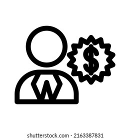 dollar broker icon or logo isolated sign symbol vector illustration - high quality black style vector icons
