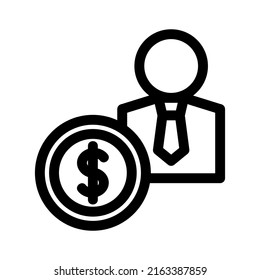 icono de agente de dólar o logotipo símbolo de signo aislado ilustración vectorial - iconos vectoriales de estilo negro de alta calidad
