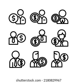 icono del agente de dólar o logotipo símbolo de signo aislado ilustración vectorial - Colección de iconos vectoriales de estilo negro de alta calidad
