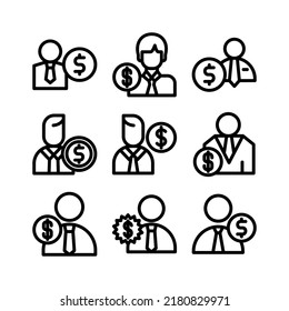 icono del agente de dólar o logotipo símbolo de signo aislado ilustración vectorial - Colección de iconos vectoriales de estilo negro de alta calidad
