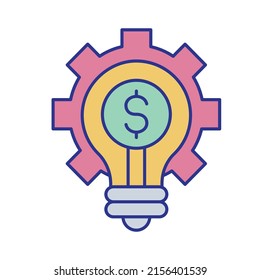 Dollar Bulb Vector icon which is suitable for commercial work and easily modify or edit it

