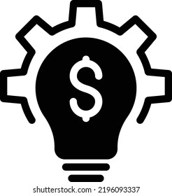 dollar bulb Vector illustration on a transparent background.Premium quality symbols.Glyphs vector icon for concept and graphic design.