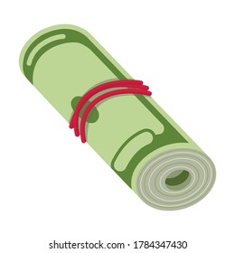 Dollar bundle cartoon vector icon.Cartoon vector illustration banknotes of money. Isolated illustration of bundle dollar icon on white background.