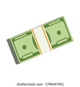 Dollar Bundle Cartoon Vektorsymbol.Cartoon Vektorgrafik Banknoten von Geld. Einzige Illustration des Dollarpakets auf weißem Hintergrund.