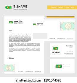 Dollar Business Letterhead, Envelope and visiting Card Design vector template