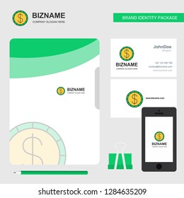 Dollar  Business Logo, File Cover Visiting Card and Mobile App Design. Vector Illustration
