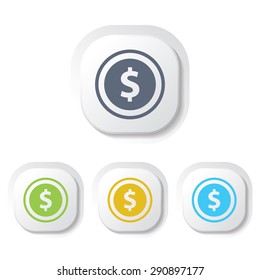 Dollar Button Icon